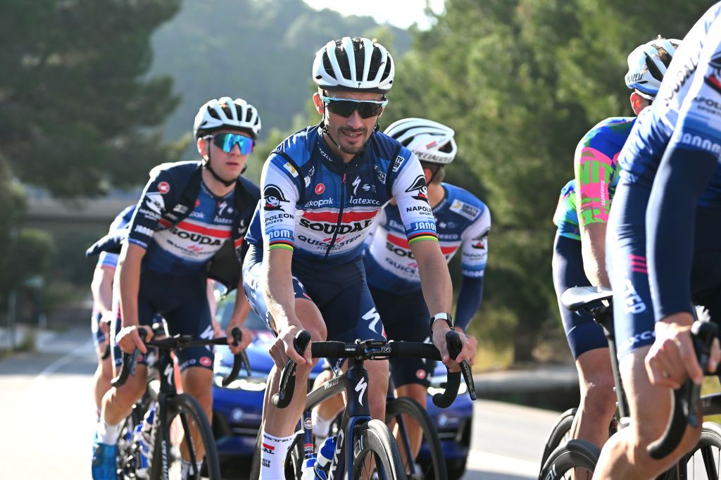 ALTEA SPAIN JANUARY 12 Julian Alaphilippe of France during the Team Soudal QuickStep Training Camp on January 12 2023 in Altea Spain Photo by Luc ClaessenGetty Images