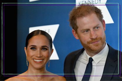 Prince Harry and Meghan Markle close up on red carpet at Robert F Kennedy Human Rights Awards