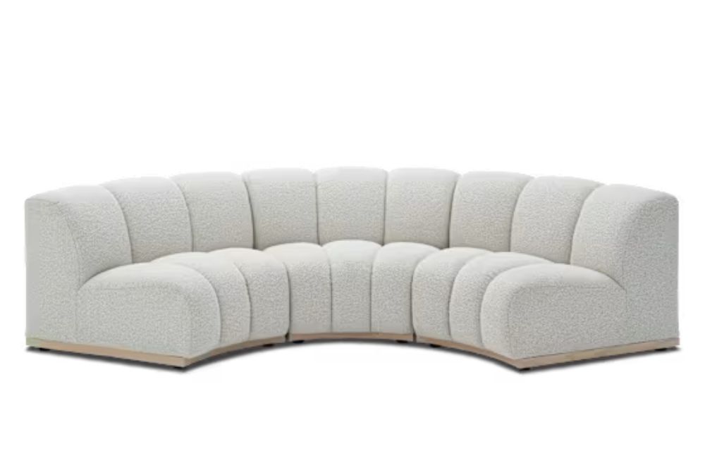 Castlery, Marlow Performance Boucl&amp;eacute; Curve 3 Seater Sofa