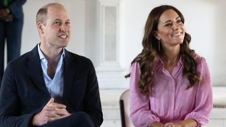 Prince William and Kate Middleton sitting