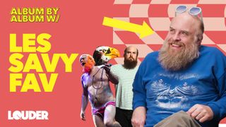 a montage of images of Tim Harrington from Les Savy Fav on a brightly coloured background