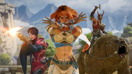 Highguard screenshot showing three playable characters readying for battle