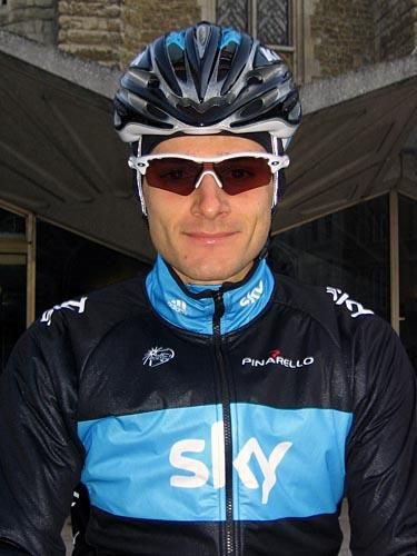 Sylvain Calzati poses after Team Sky's presentation.