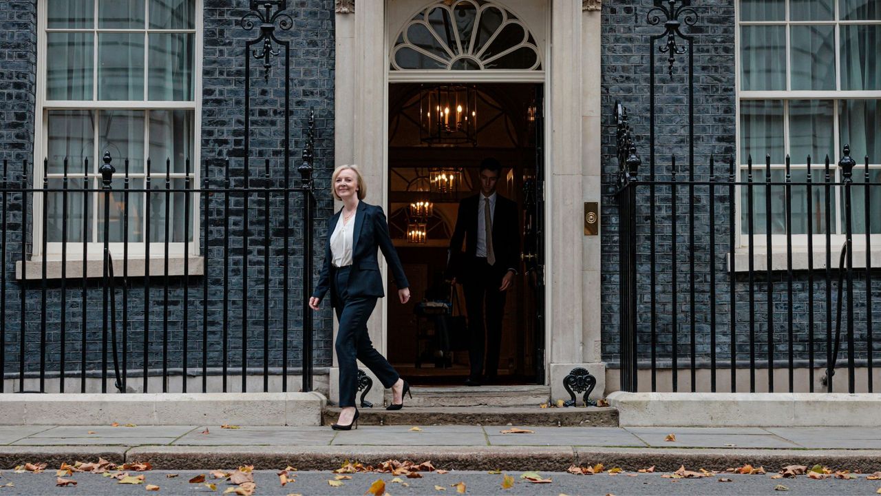 UK Prime Minister Liz Truss leaving 10 Downing Street