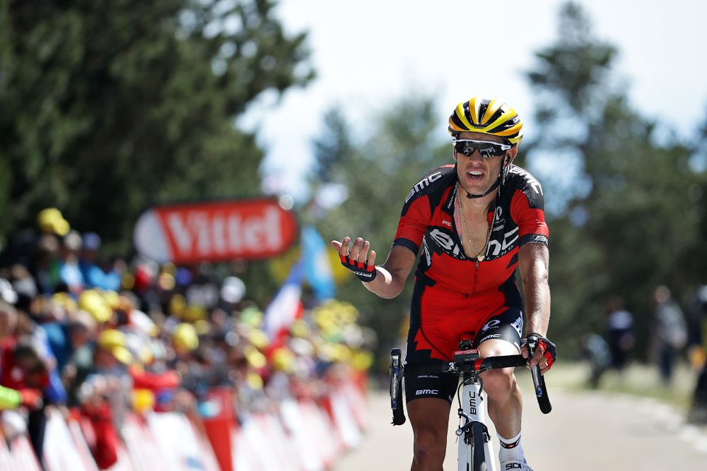 Richie Porte shows his exasperation at the stage 12 finish