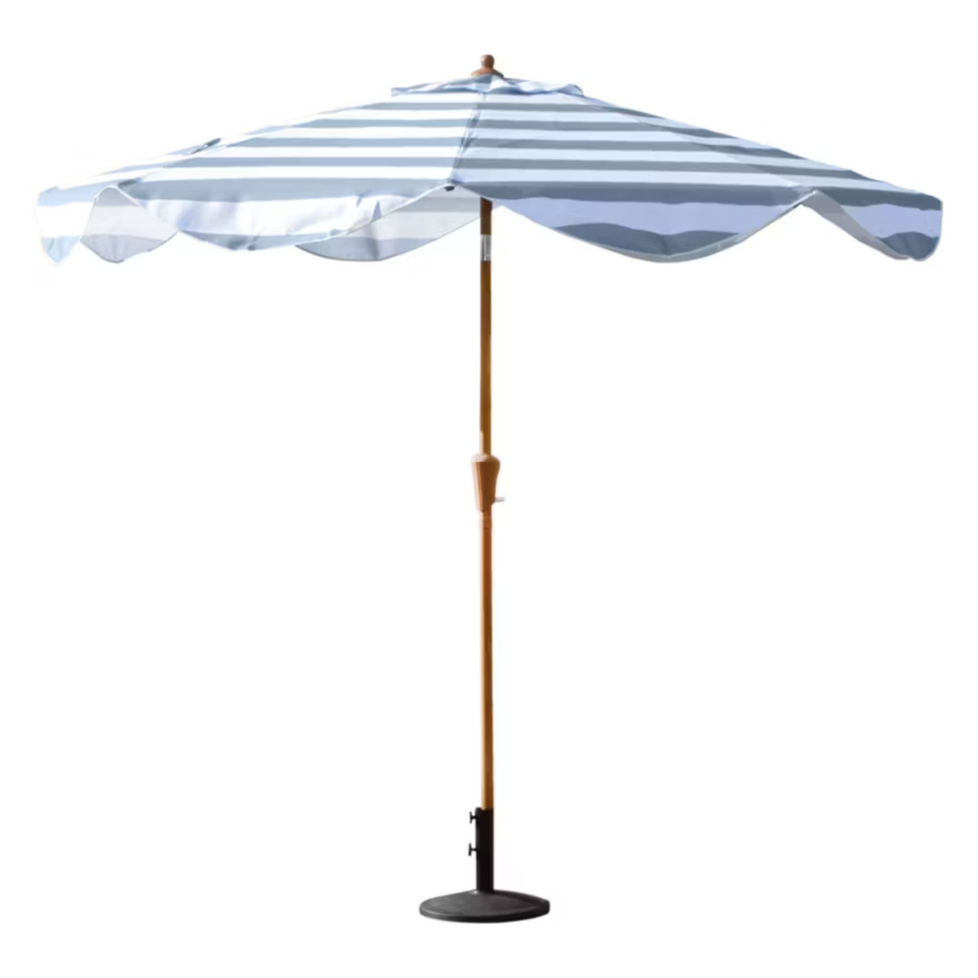 Belavi Scalloped Market Umbrella in Blue Stripe