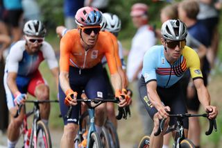 Remco Evenepoel in action at the Paris Olympics 