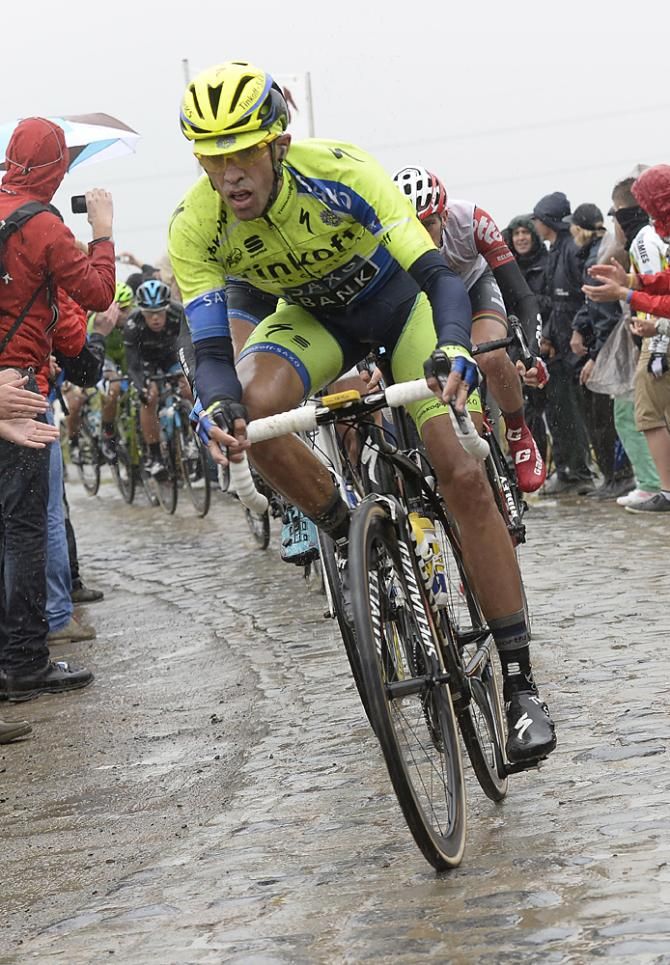 Alberto Contador (Tinkoff-Saxo) did not have a great day on the cobbles