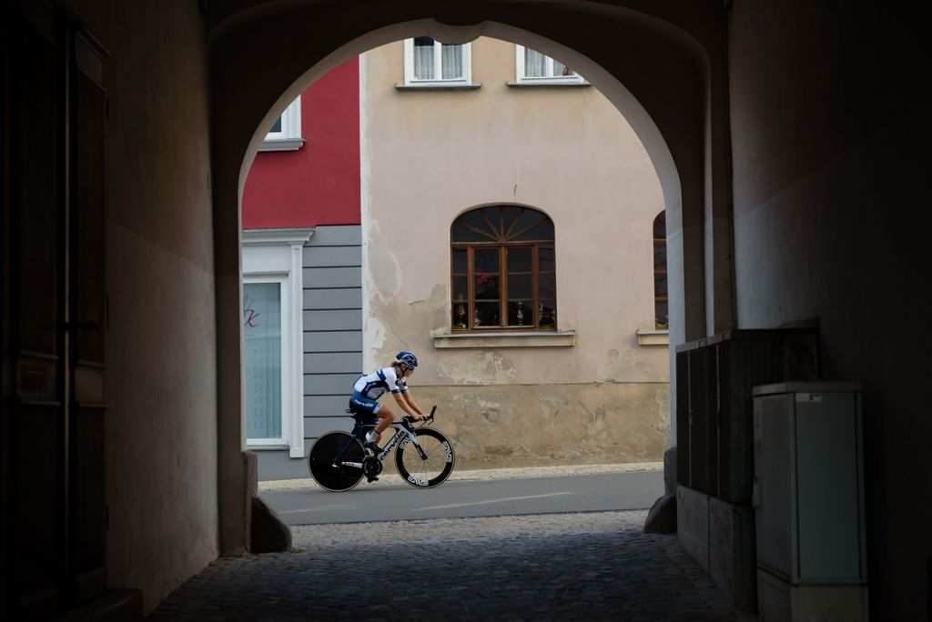 Lotta Lepist&ouml; (Cervelo Bigla) warms up