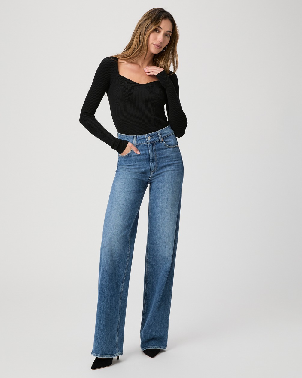 paige, Sasha Wide Leg Jean