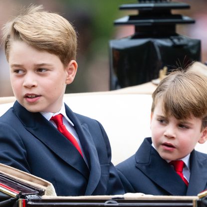 Prince George and Prince Louis wearing suits