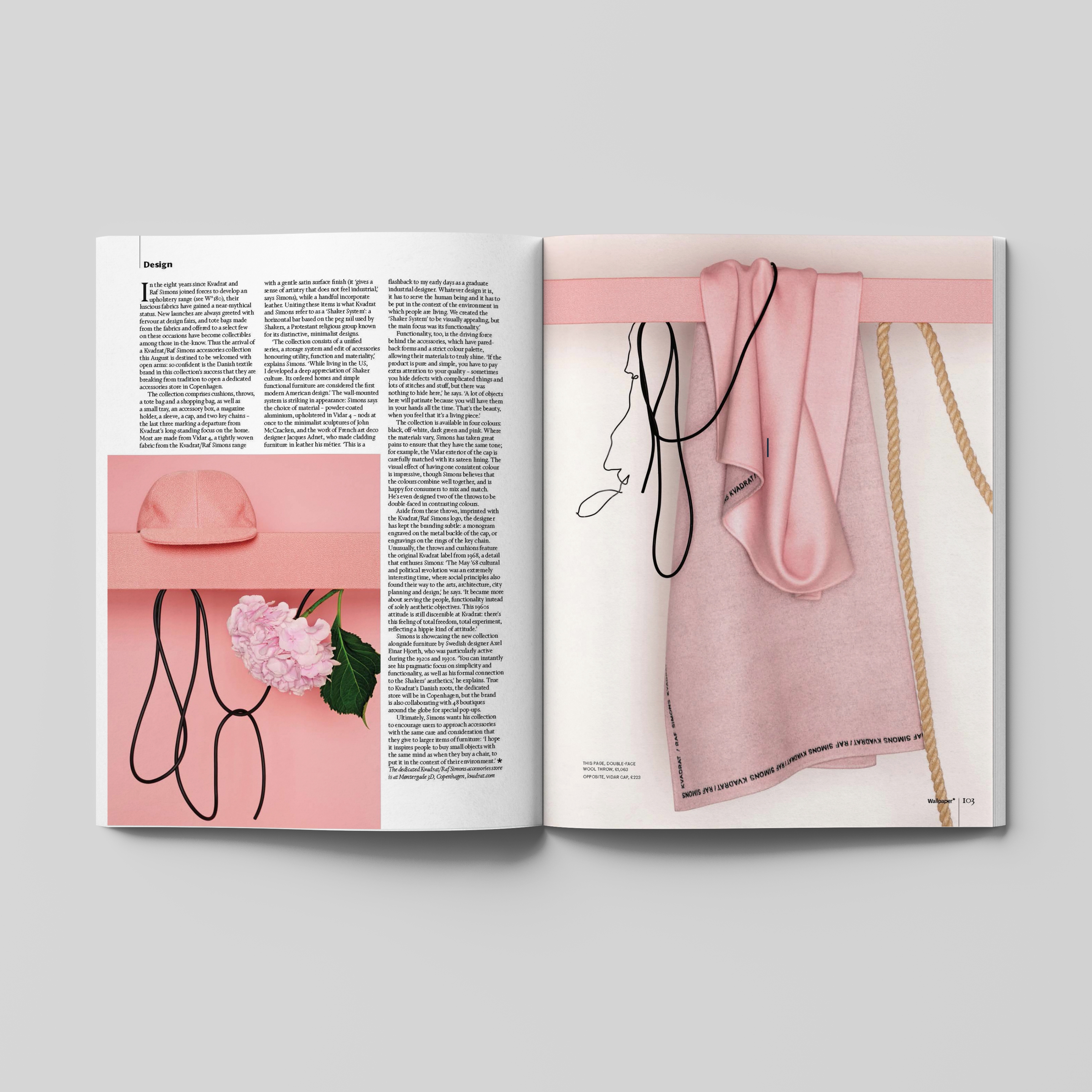 Kvadrat Raf Simons Accessories in Wallpaper magazine