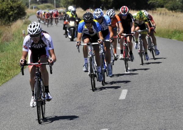 The break, about to get caught with 15 kilometres remaining