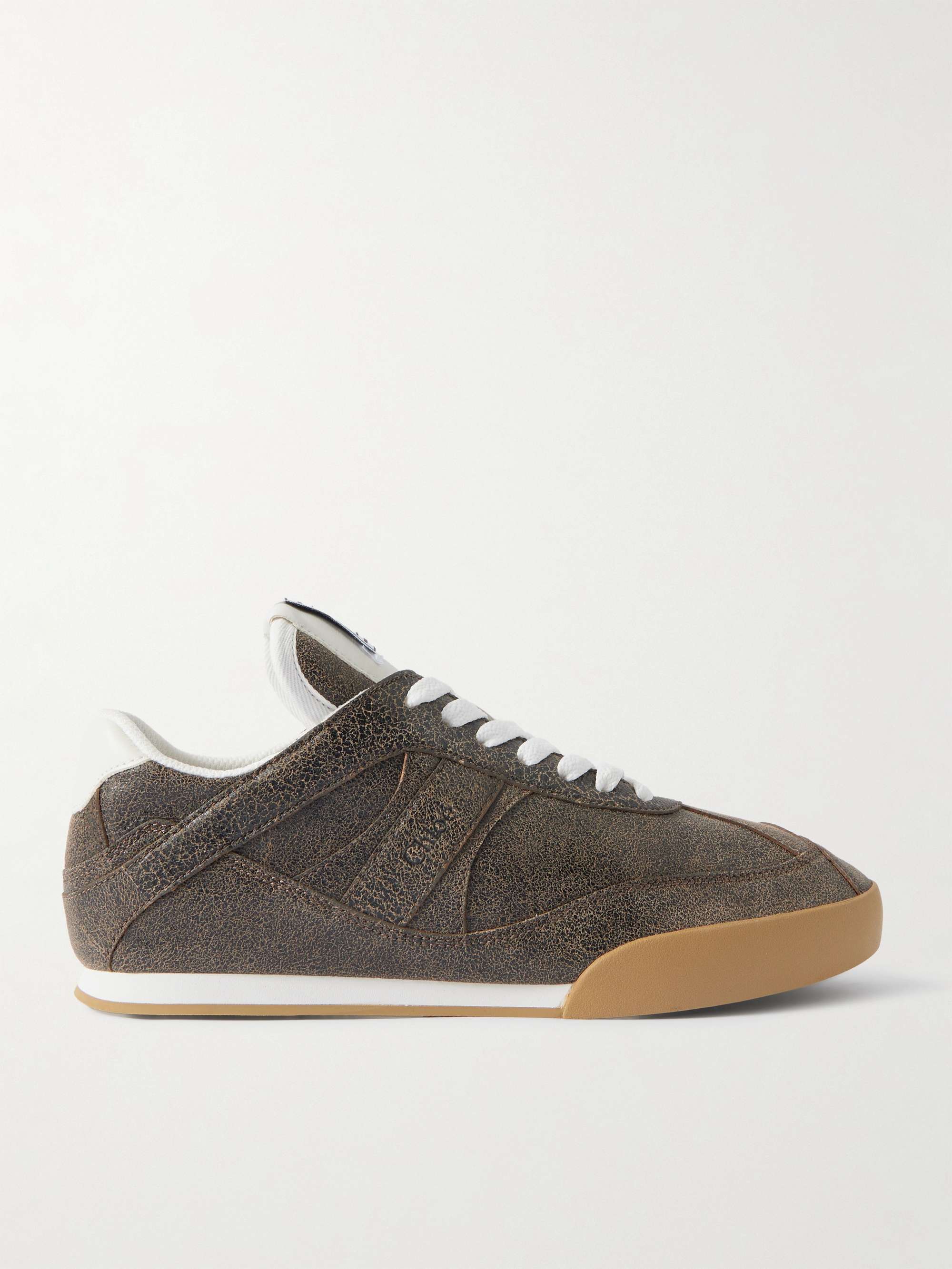 Kick Crinkled-Leather Sneakers
