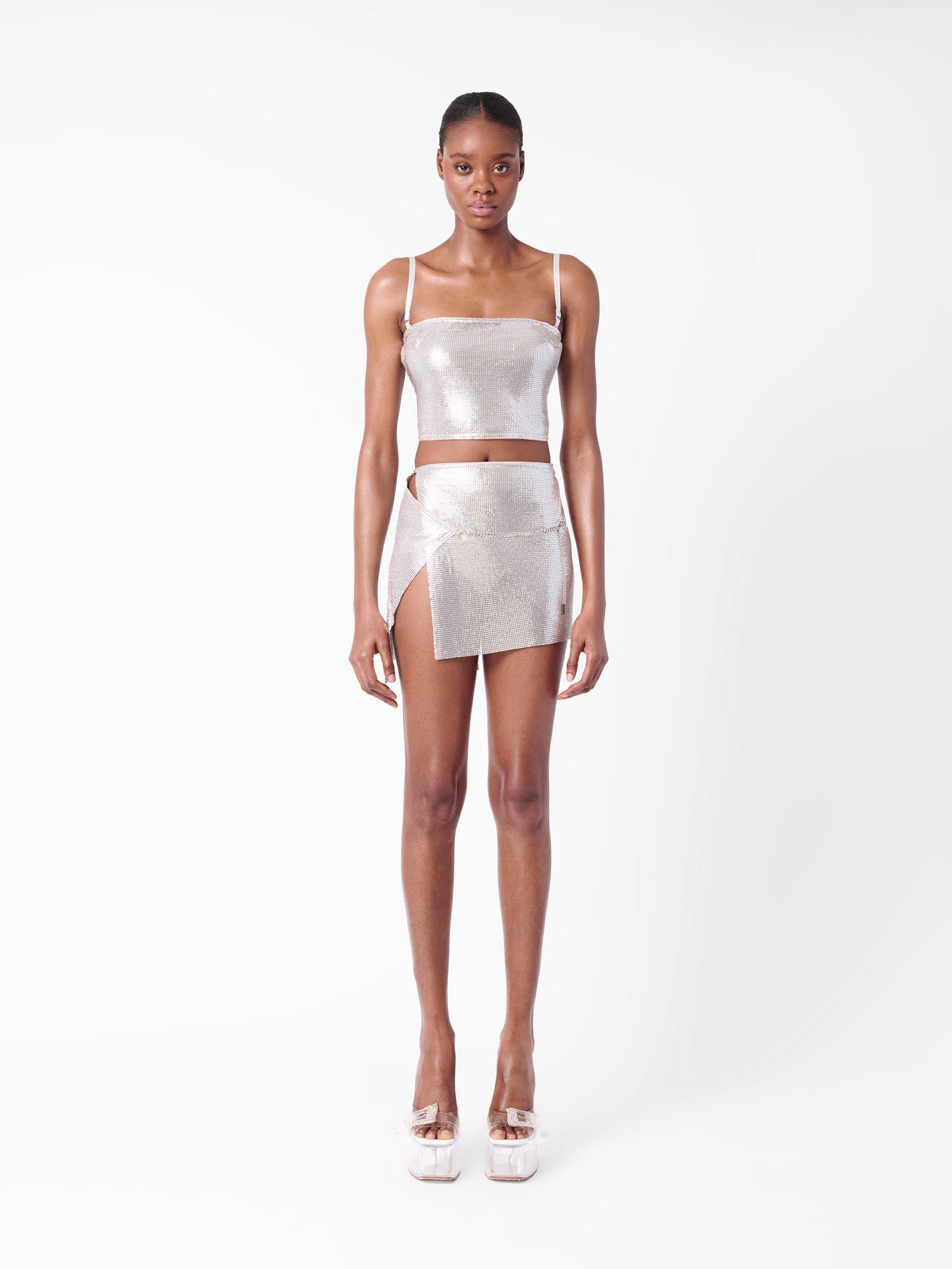 Winona Wrap Skirt Chrome Silver