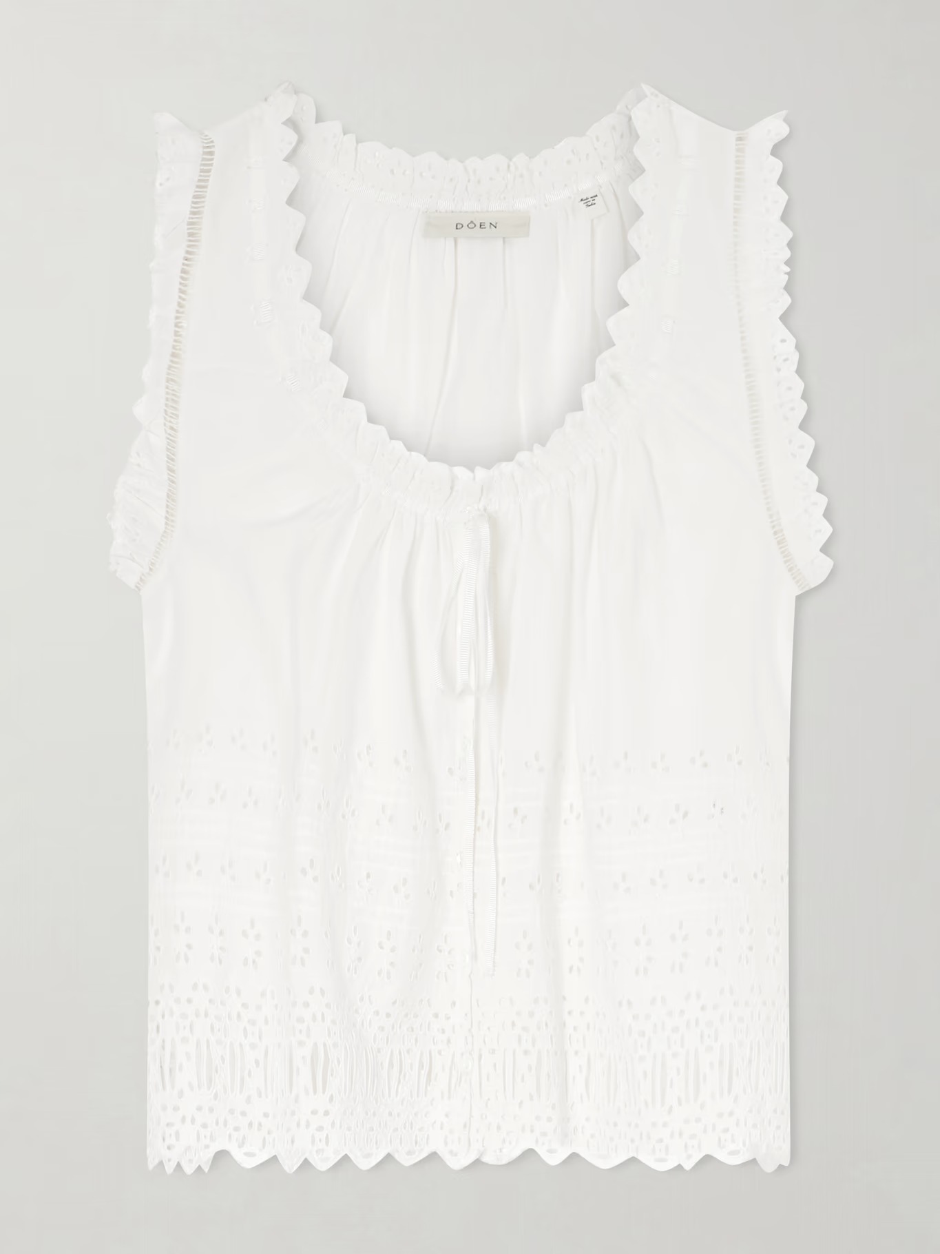 DÔEN, Toussine Gathered Broderie Anglaise Cotton Top