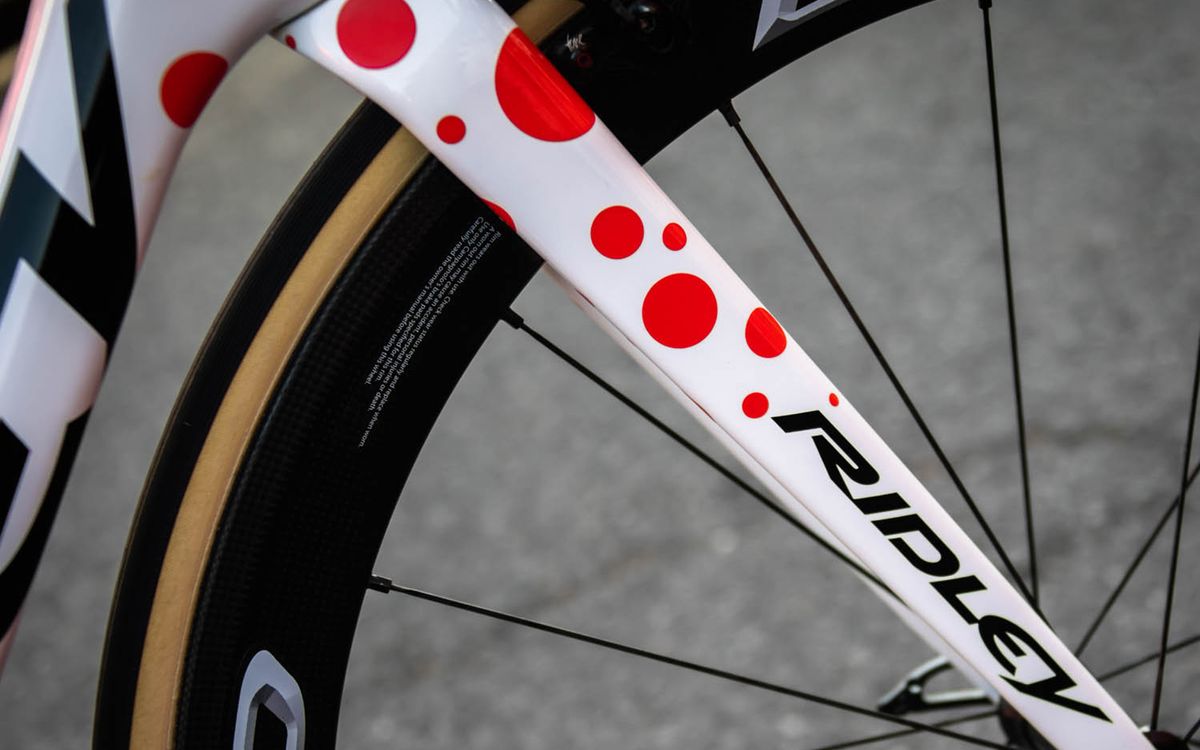 A closer look at the forks on Wellens' custom Ridley Helium SLX