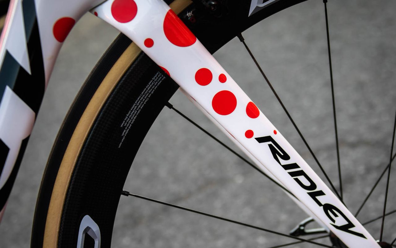 A closer look at the forks on Wellens' custom Ridley Helium SLX