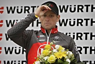 Lance Armstrong (Radioshack) on the podium