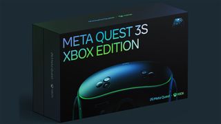An official product render of the Meta Quest 3S Xbox Edition box
