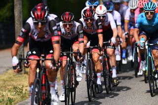 GRENCHEN SWITZERLAND JUNE 14 Marc Hirschi of Switzerland and UAE Team Emirates competes during the 85th Tour de Suisse 2022 Stage 3 a 1769km stage from Aesch to Grenchen ourdesuisse2022 WorldTour on June 14 2022 in Grenchen Switzerland Photo by Tim de WaeleGetty Images