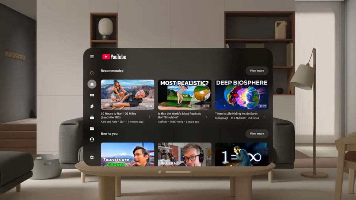 YouTube Vision Pro app