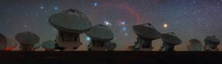 ALMA Antennas and Orion Constellation
