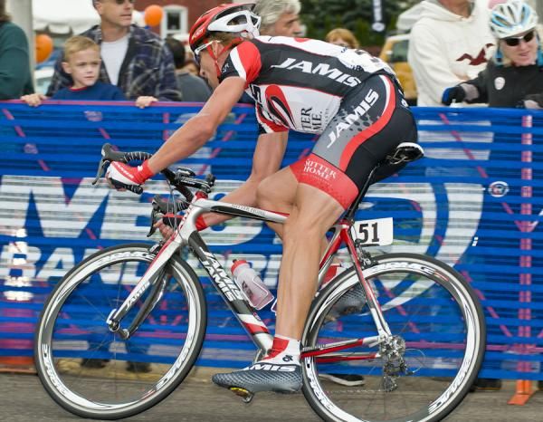 With four miles to go, Tom Zirbel (Jamis/Sutter Home) brigded 45 seconds and caught the break.