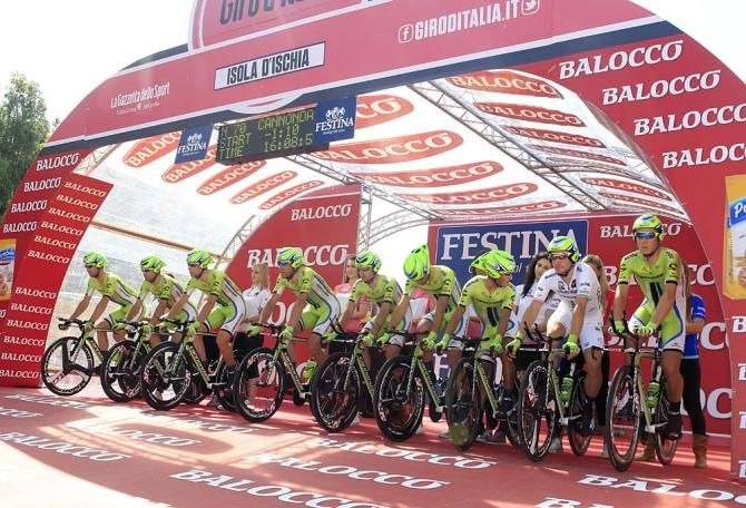 Team Cannondale at the start