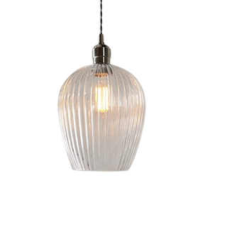 Dusk glass ribbed pendant light