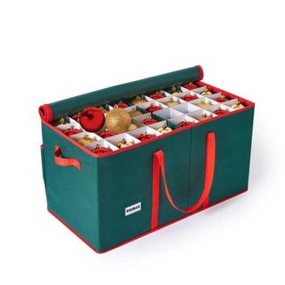 Home Treats Christmas Bauble Storage Box Green | Large 128 Bauble Box | Holiday Decoration Holder Xmas Ornament Storage (128 Bauble Box Green)