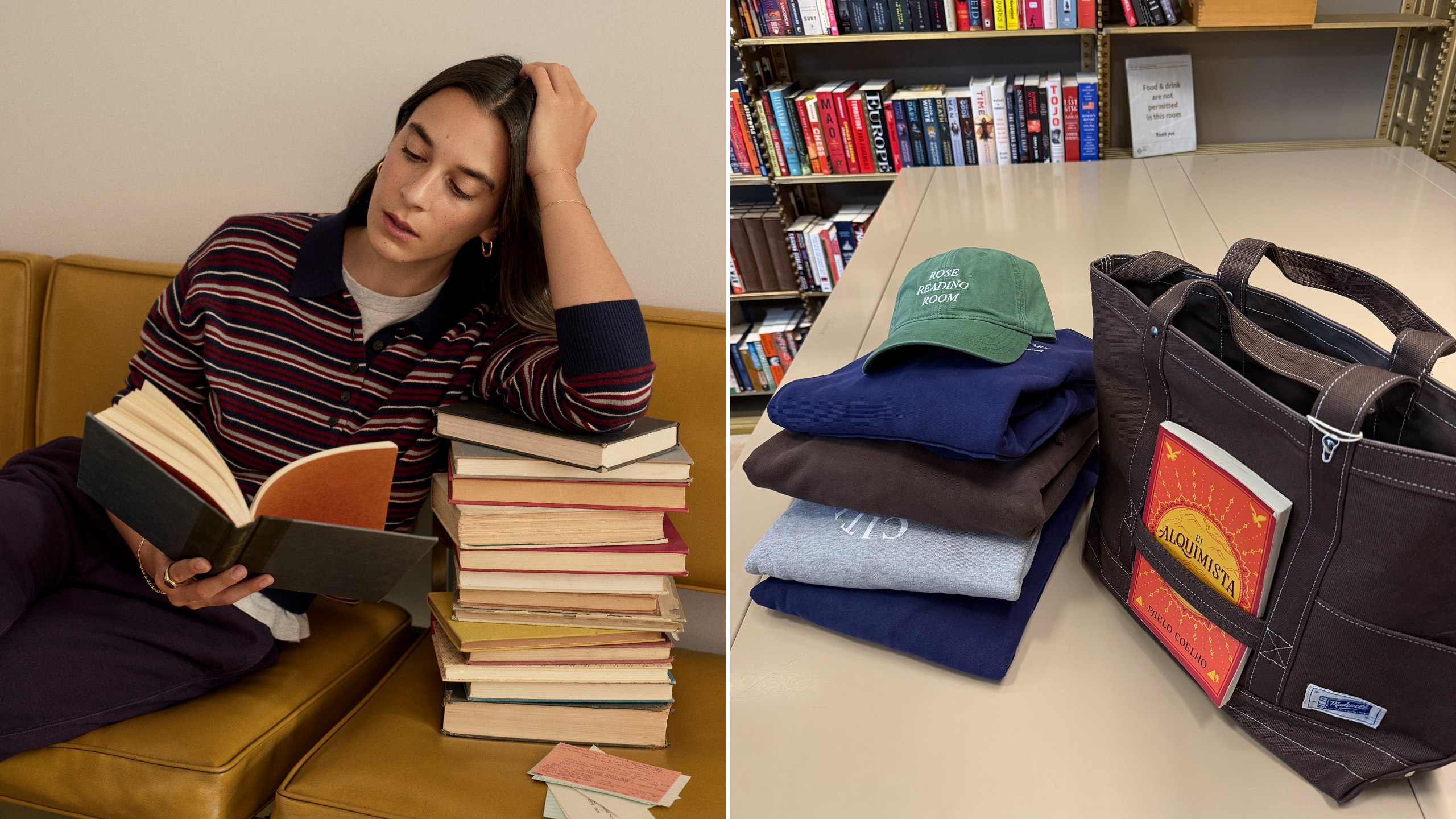 authors pose in pieces from the Madewell x New York Public Library collaboration