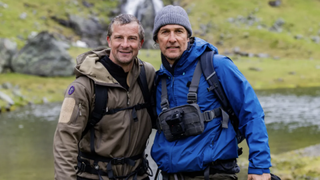 Bear Grylls and Matthew McConaughey in "Bear Grylls Is Running Wild" season 9
