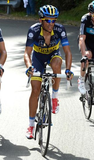 Alberto Contador (Saxo Bank) threw in multiple attacks on the final climb