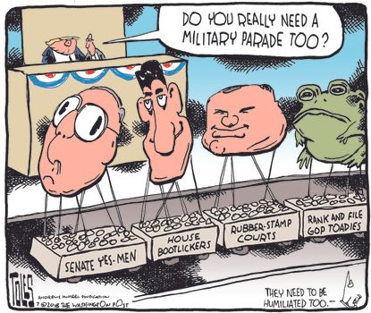 Political Cartoon U.S. Trump military parade Senate House Congress GOP Republicans