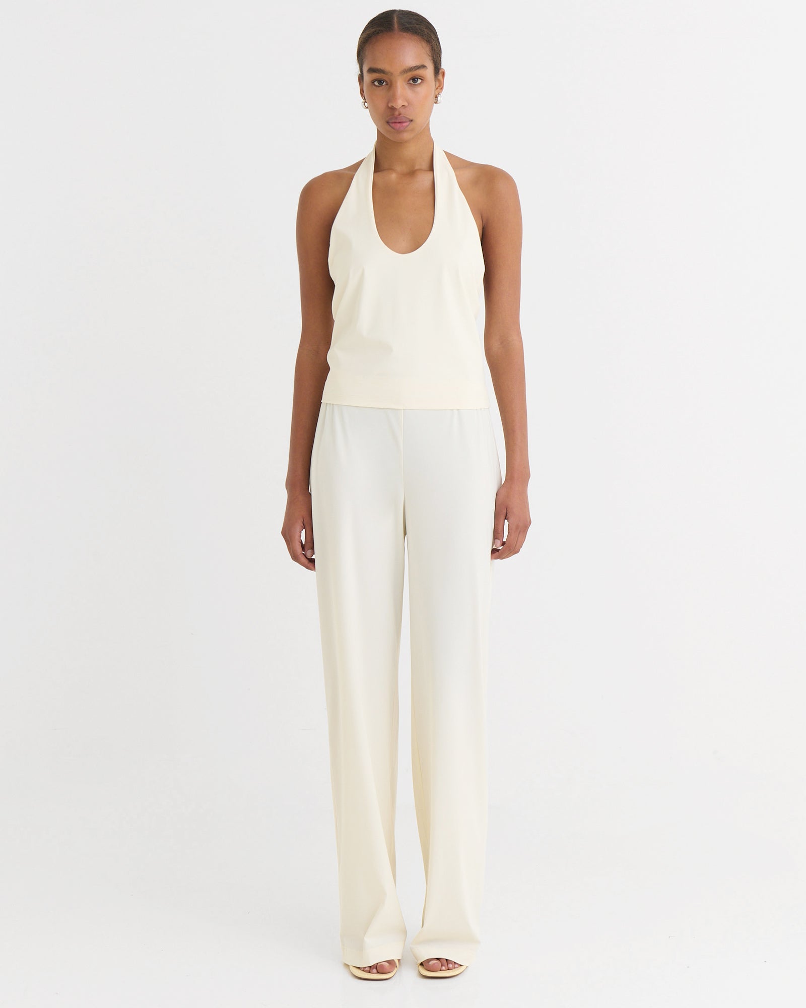Wide Fit Pants, Cream - Xxs