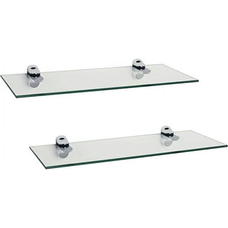 Danya B Glass Floating Shelves - Set of 2