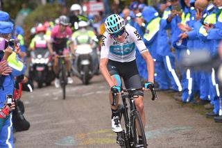 Chris Froome (Team Sky) attacks on the Zoncolan