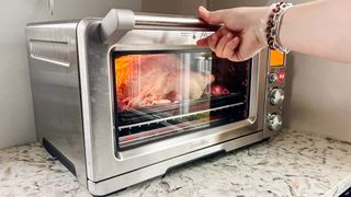 Breville Joule Oven Air Fryer Pro with roasted chicken