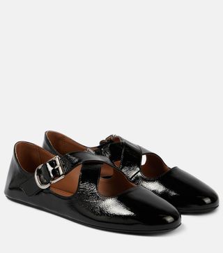 Alaïa, Criss Cross Patent Leather Ballet Flats