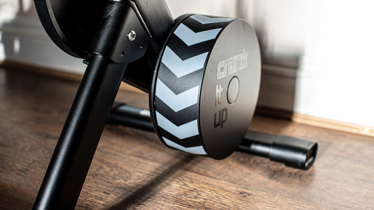 Wahoo Kickr Core 2 smart trainer flywheel close up