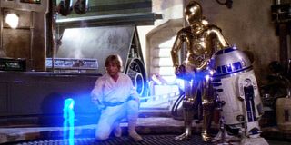 Luke watching the hologram in A New Hope