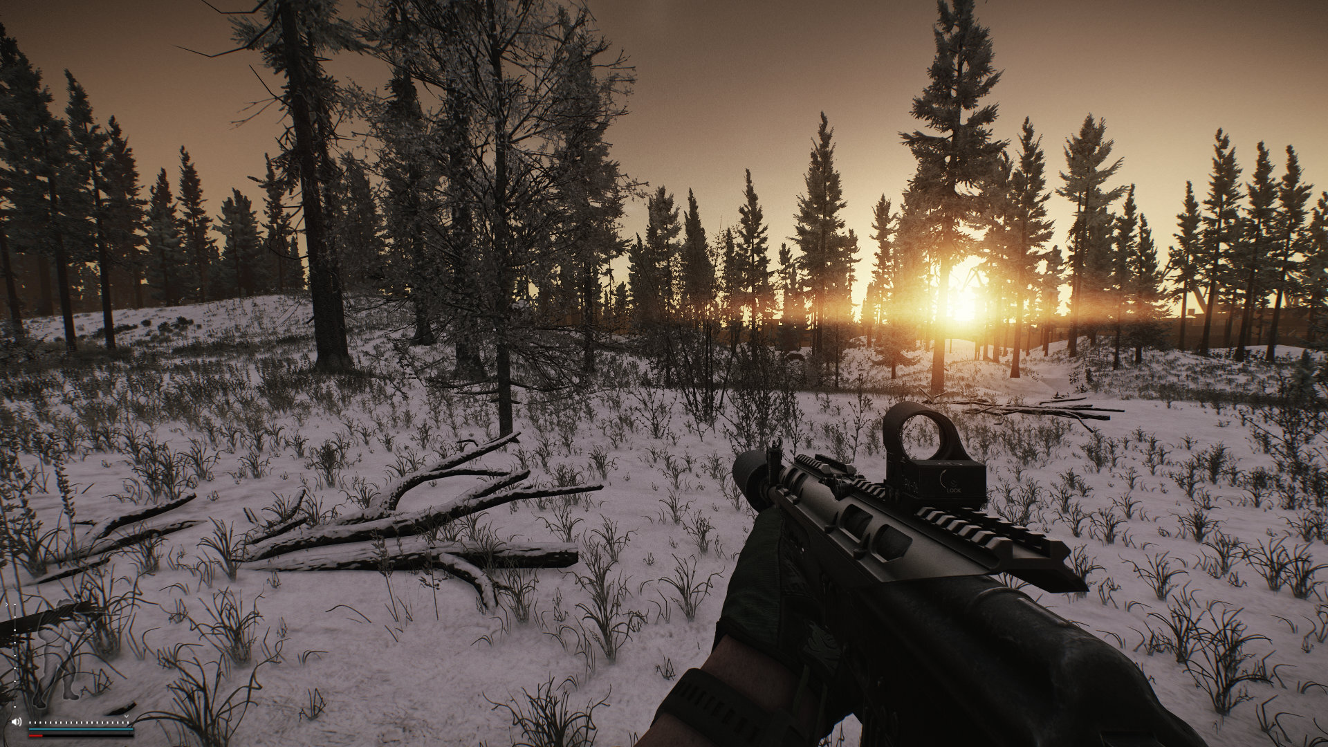 A player looks at the landscape in Escape from Tarkov.