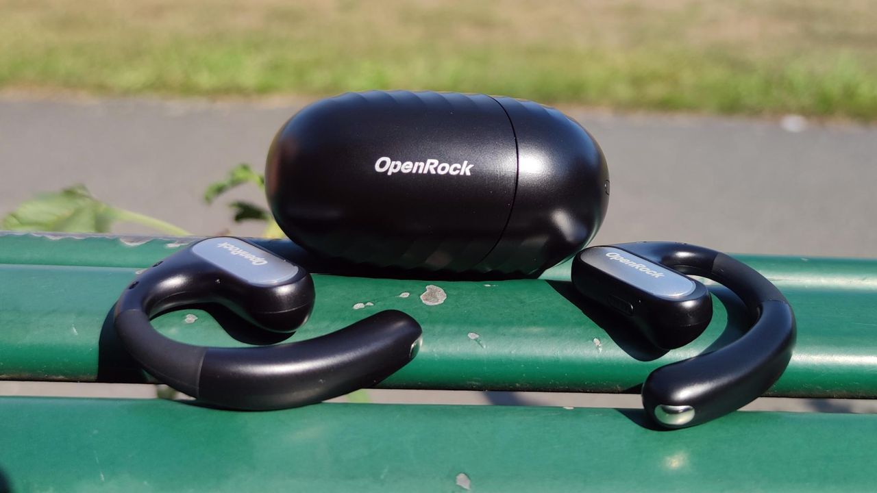 The OpenRock Pro and their case laid on a bench