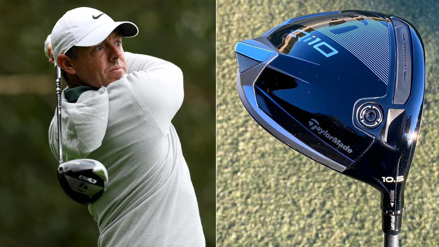 Rory McIlroy hits a driver off the tee