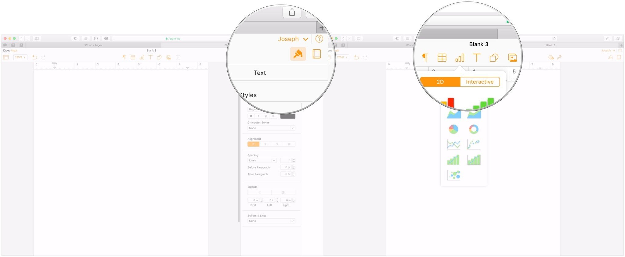 Click the brush icon, use top buttons