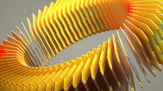 A CGI illustration showing yellow server disks rotating around a central point to form a large circle, against a grey background.