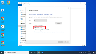 Mapping a network drive in Windows 10 - select reconnect at sign-in