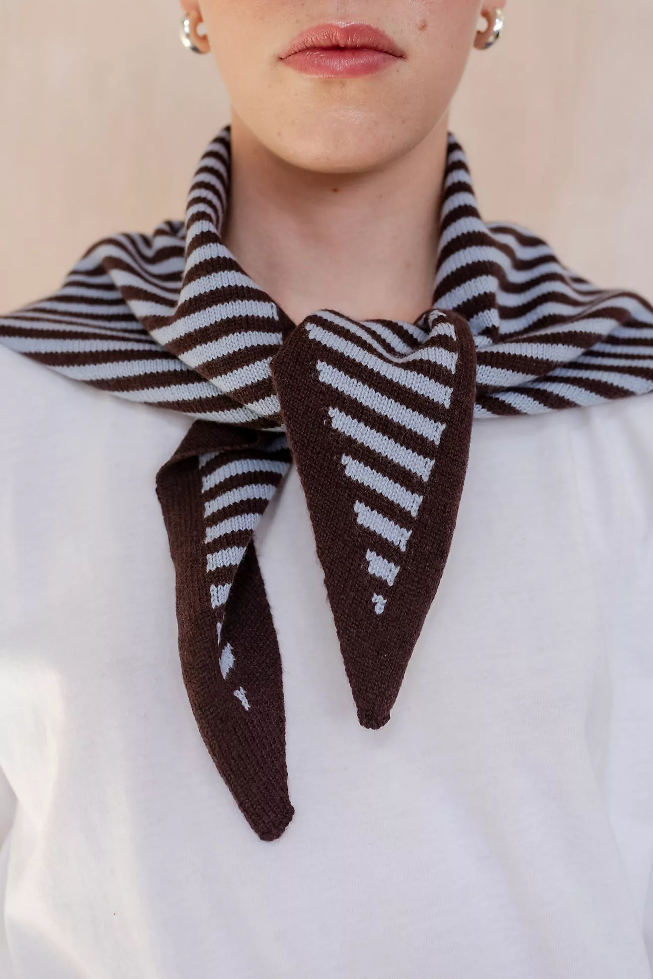 Tbco Merino Wool Stripe Triangle Scarf