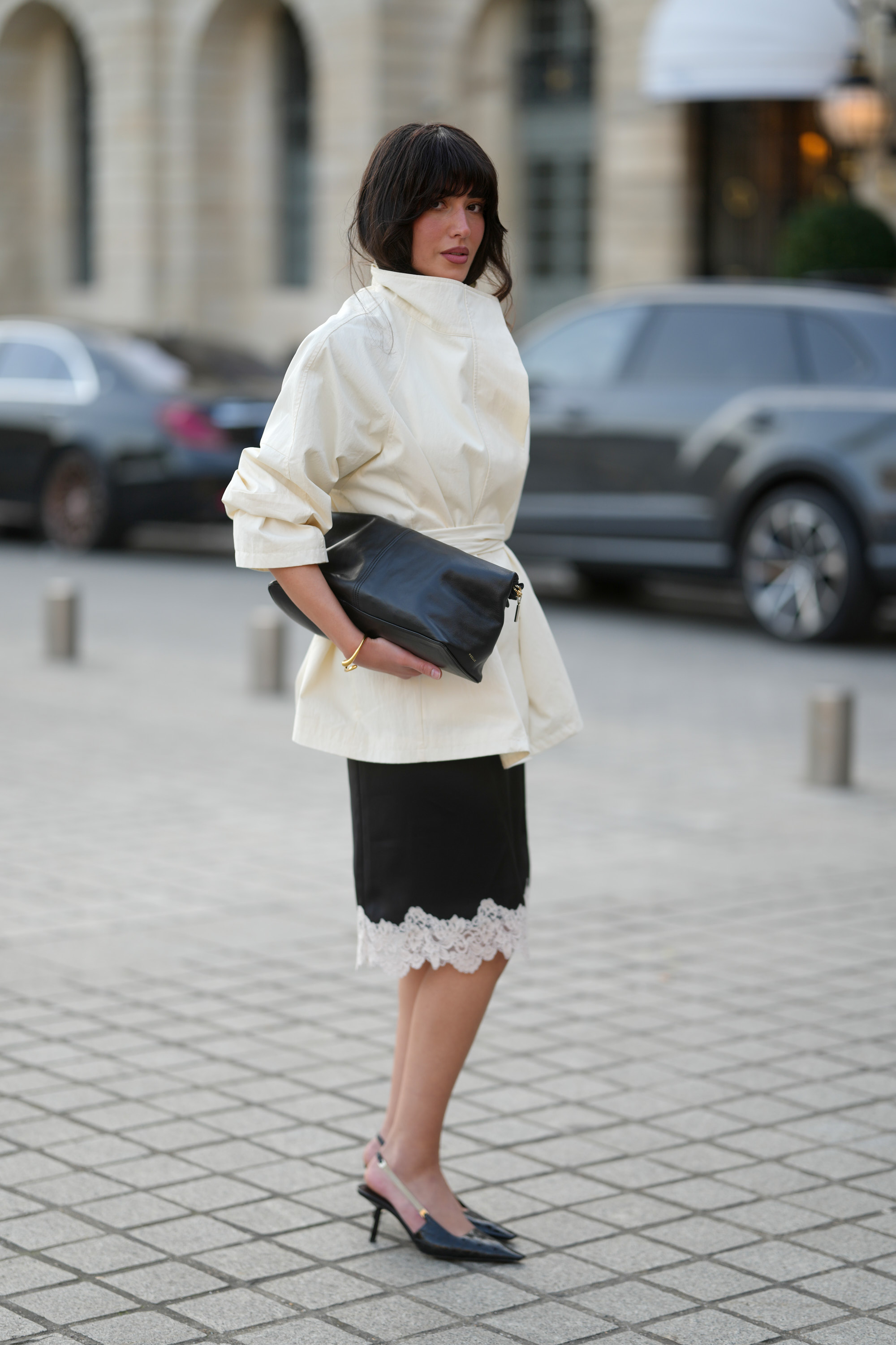 Paris Fashion Week Street Style lace trim